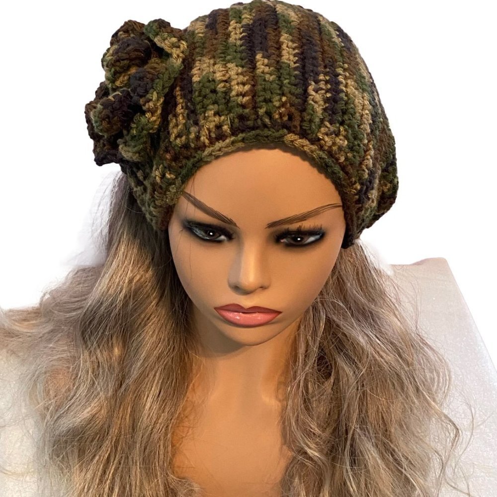 Adult Small Camo Ear Warmer Hand Crocheted